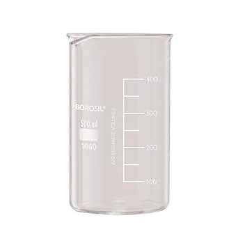 Borosil 1060025 Tall Form Glass Beaker With Spout 600 ML Capacity