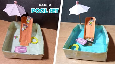 How To Make Swimming Pool Set With Paper For Kids Play Paper Swimming