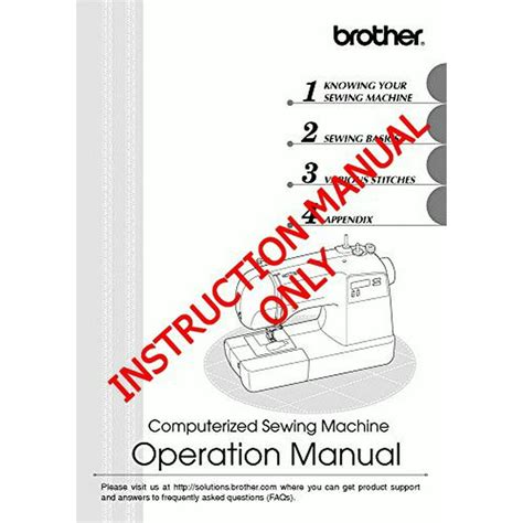 Brother SQ9050 Sewing Machine Owners Instruction Manual - Walmart.com - Walmart.com