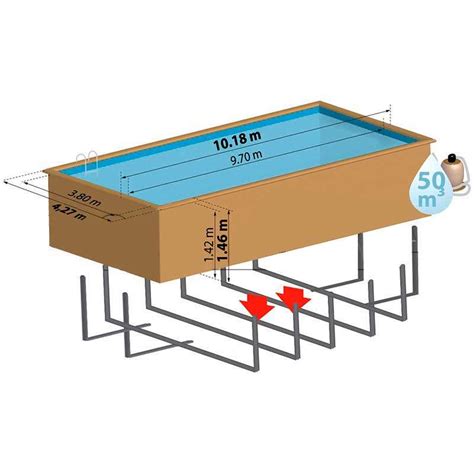 Piscina Gre SUNBAY MINT Rectangular 1000x400x146cm PISCIJARDIN