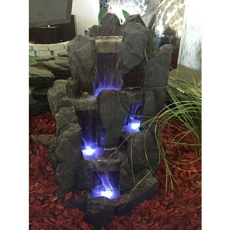 Köhko Springbrunnen Sächsische Schweiz Gartenbrunnen mit LED