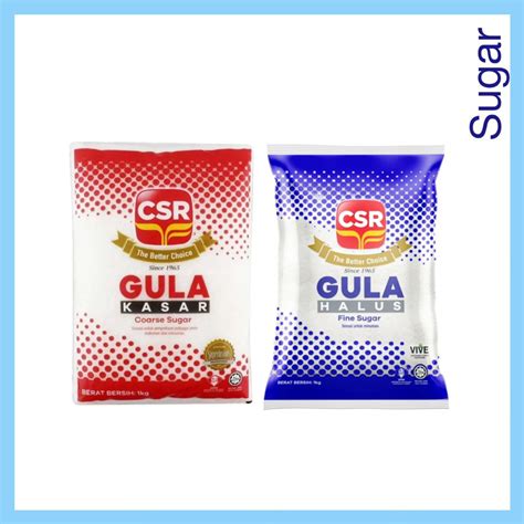 Csr Fine Sugar Gula Halus White Sugar Coarse Gula Putih Kasar Kg