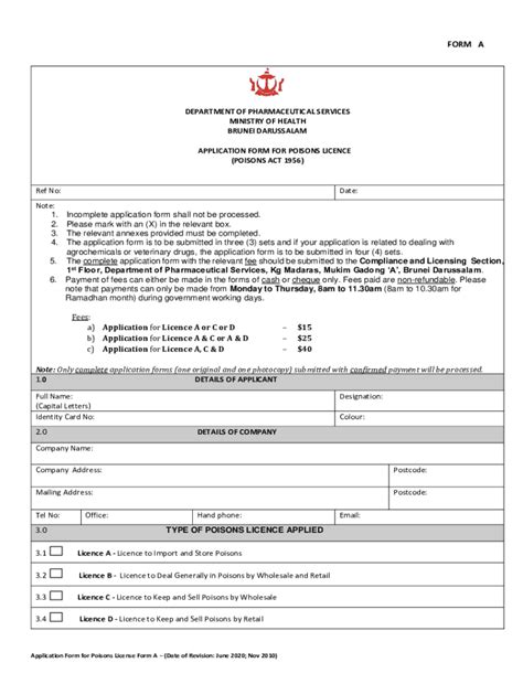 Fillable Online Form B Application Form For Poisons License