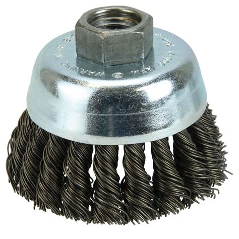 WEILER Twisted Steel 3 In Dia Knot Wire Cup Brush 817RR2 36038