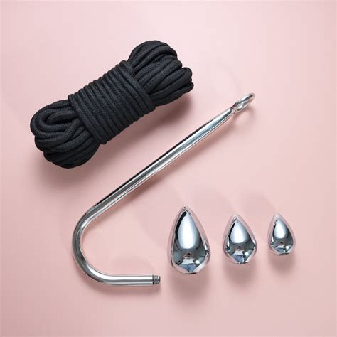 Stainless Steel Bondage Anal Hook With 3 Balls Mature Fetish Rope Play