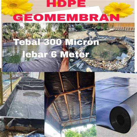 Jual HDPE Geomembran 300 Micron Lebar 6 Meter Kolam Ikan Terpal