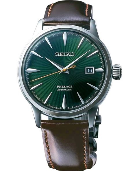 Seiko Presage Brown Leather Strap Michalopoulos Jewellery