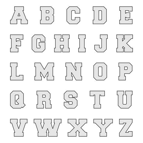 Printable Block Letter Stencils Lettering Alphabet Block Letter