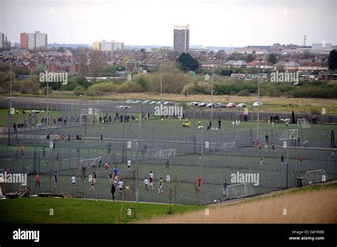 General View Of 5 A Side Football Pitches Next To The Keepmoat Stadium