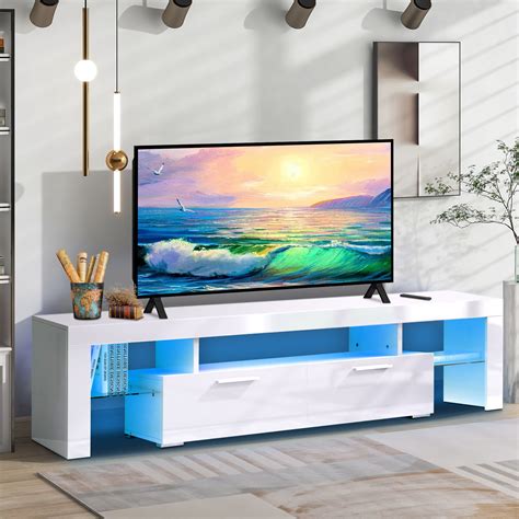 Uhomepro Tv Stand For Tvs Up To 70″ Living Room Entertainment Center With Rgb Led Lights And