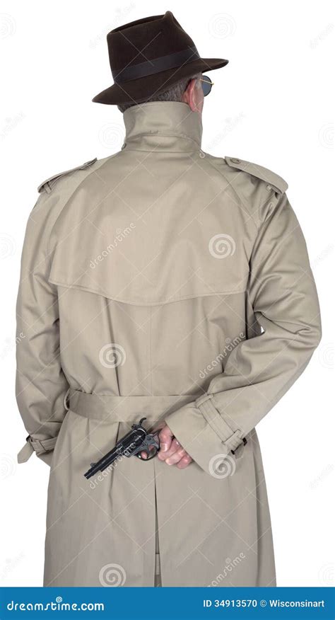 Spy Secret Agent Or Private Detective Isolated Stock Photo Image