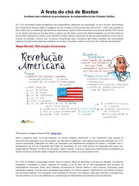 A Festa Do Chá de Boston - Brasil Escola | PDF | Guerra Revolucionária ...