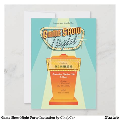 Game Show Night Party Invitation Zazzle Game Show Party