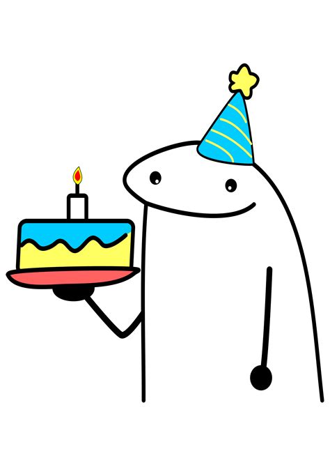 Flork bolo de aniversário figurinha whatsapp azul png Artofit