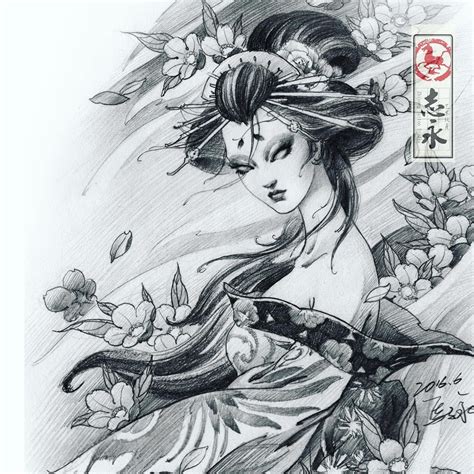 Geisha Drawing At PaintingValley Explore Collection Of Geisha Drawing