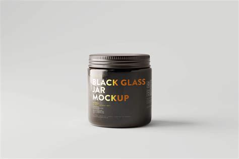 Black Glass Jar Mockup Mockup Free