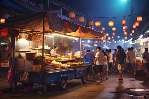 Premium Photo Thai Culture Street Market Vibrant Thai Market Scenes