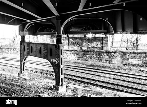 Railroad Tracks Under The Howard Street Bridge In Baltimore Maryland