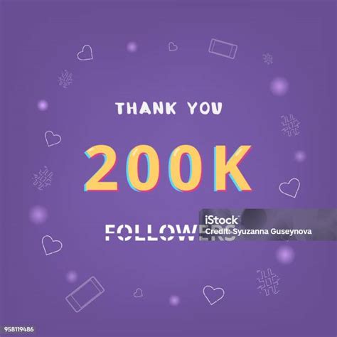 200k Followers Thank You Banner Vector Illustration Stock Illustration Download Image Now Istock