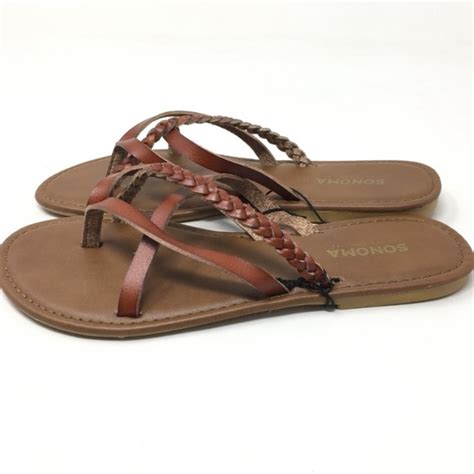 Sonoma Shoes Sonoma Brown Braided Leather Flat Sandals Poshmark