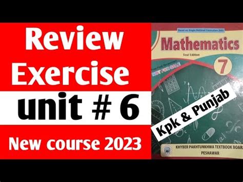 Review Exercise Class 7th Maths Kpk And Punjab New Course 2022 And