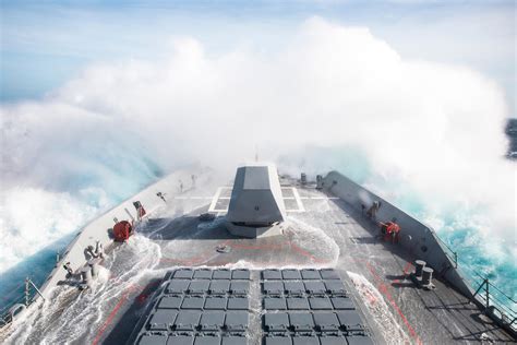 HMAS Hobart (DDG 39) sails through rough weather during a transit through the Luzon Strait Oct ...