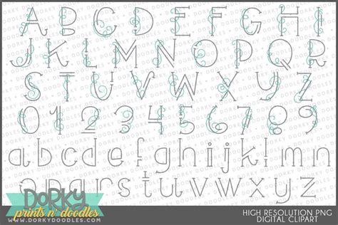 Cute and Fun Alphabet Clipart PNG Art Instant Download Numbers, Letters ...