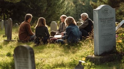 Premium Ai Image A Group Of People Sit In A Field One Of Which Says