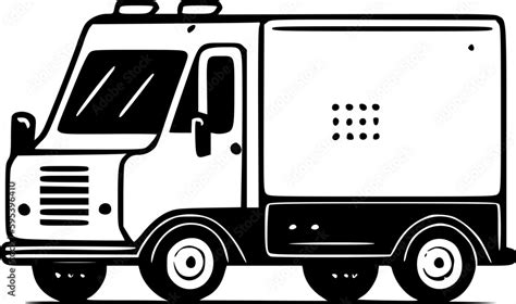 Truck | Black and White Vector illustration Stock Vector | Adobe Stock