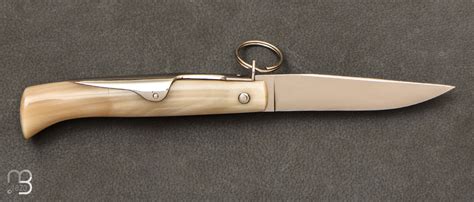 Couteau De Poche Chasseur Cm Avec Anneau Corne Blonde Par J