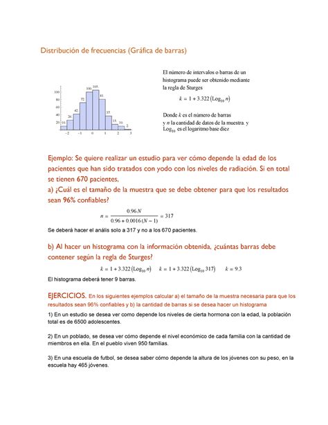 Regla de Sturges Lectura sobre muestreo DistribuciÛn de frecuencias