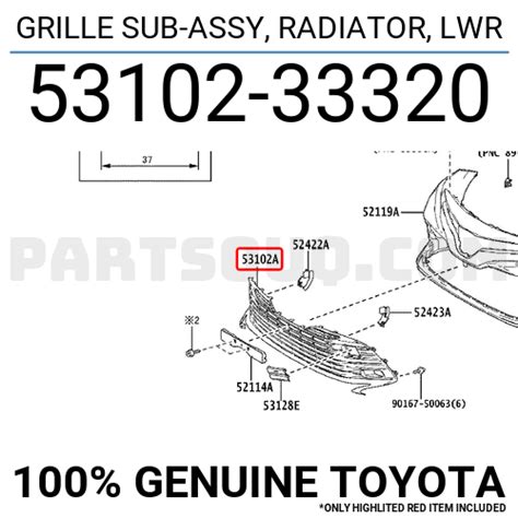 GRILLE SUB ASSY RADIATOR LWR 5310233320 Toyota Parts PartSouq