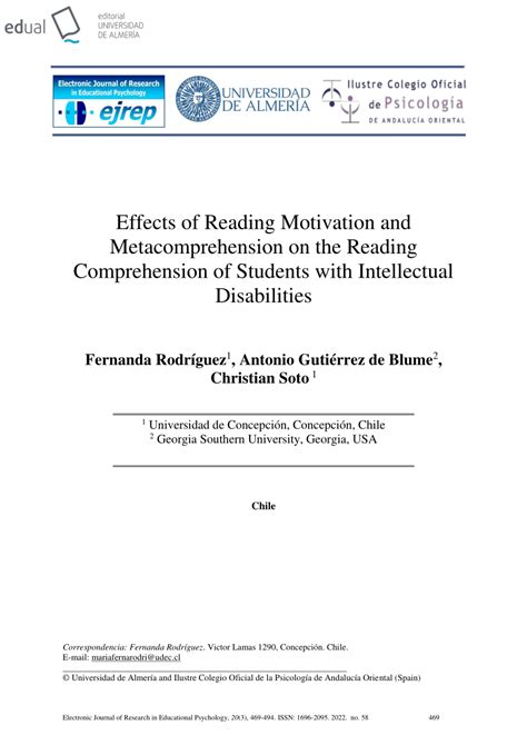 Pdf Effects Of Reading Motivation And Metacomprehension On The