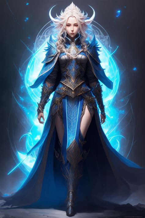 Wry Viper32 Full Body Portrait Of A Beautiful Elven Female Mage With