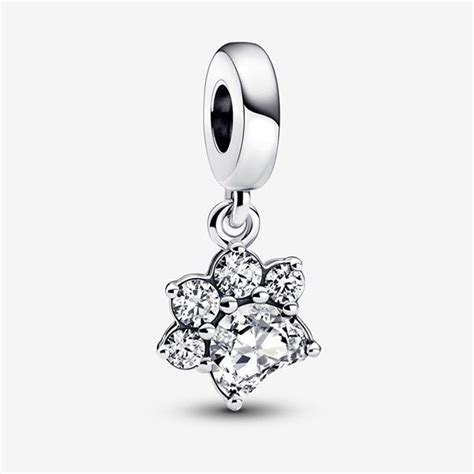 Hạt Vòng Charm Pandora Sparkling Pet Paw Print Dangle 792247C01 Màu Bạc