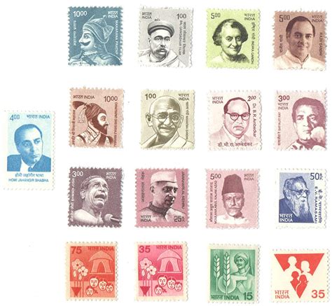 India Definitive Set Of 17 Different Definitive Stamps Mint Non HINGED