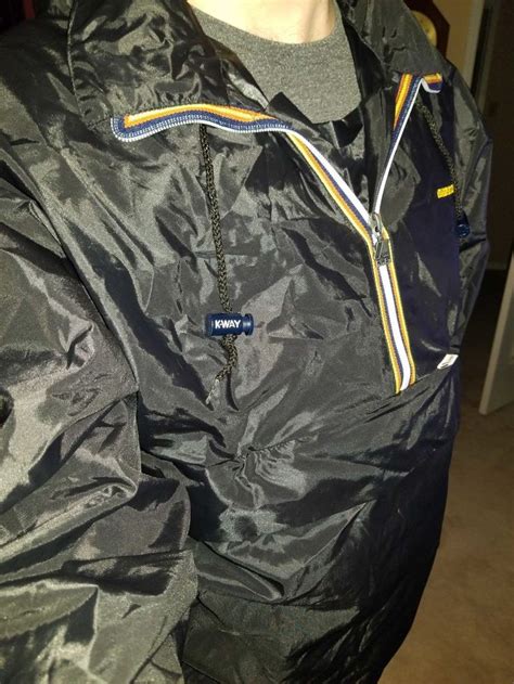 Vintage Black K Way Windbreaker Shiny Sports