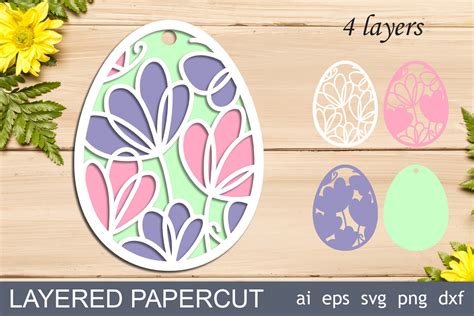 D Easter Egg Layered Papercut Graphic By Anastasiyaartdesign