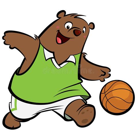 Cartoon Bear Basketball Player Stock Illustration Illustration 29997321