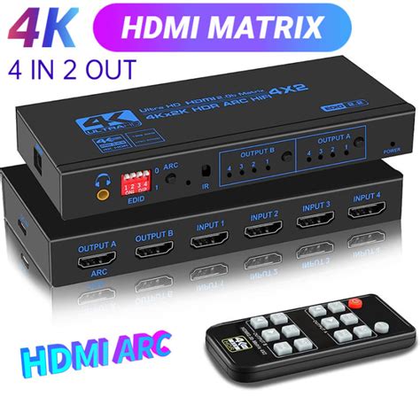 K Hz Hdmi Matrix X With Optical Mm Stereo Audio Out Hdmi