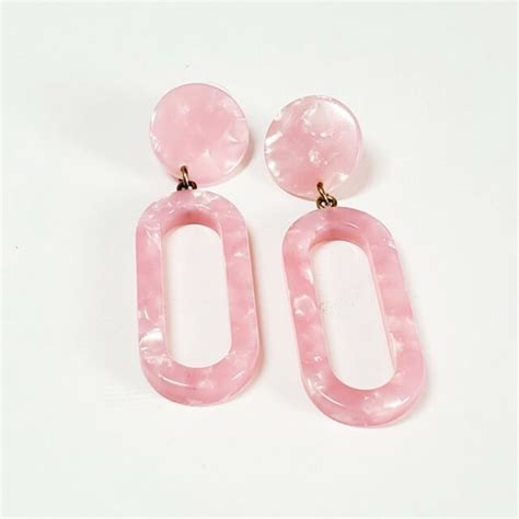 J Crew Pink Acrylic Earrings Nwot EBay