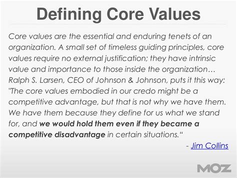 Defining Core Values Core Values