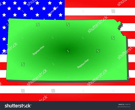 Map State Kansas American Flag Stock Vector Royalty Free 3186753 Shutterstock