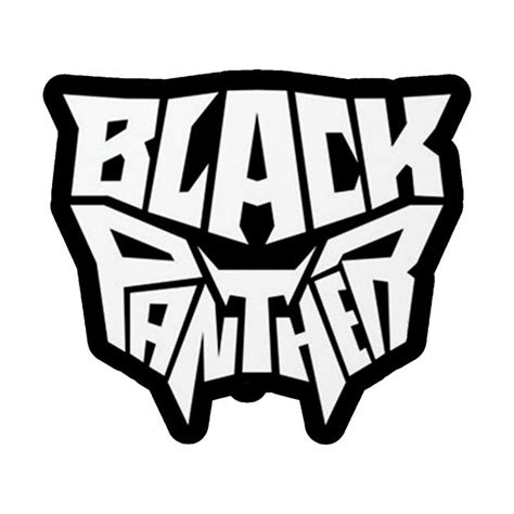 Black Panther Logo Sticker on White Background