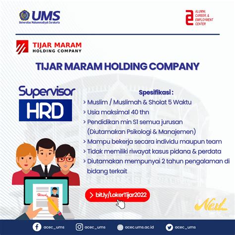 Open Recruitment Tijar Maram Holding Company Acec Ums