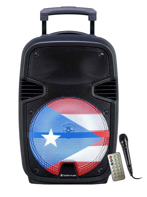 Fully Amplified Portable 4500 Watts Peak Power 12” Speaker With Led Li Top Tech Audio