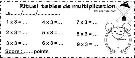 Bureau Sal Pauvres Exercices Tables De Multiplication Ventre De Taiko