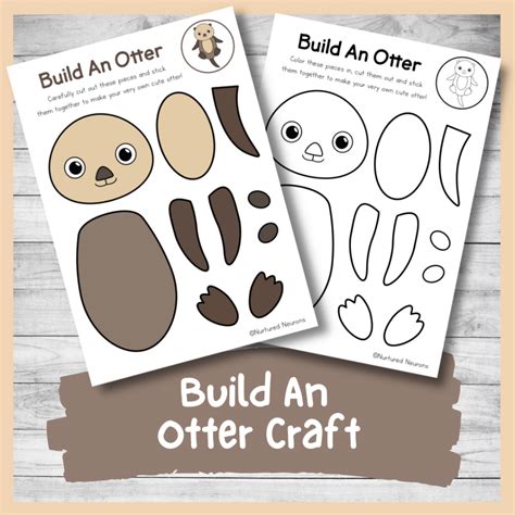 Cute Build An Otter Craft (Cut And Paste Activity For Kids) - Nurtured ...