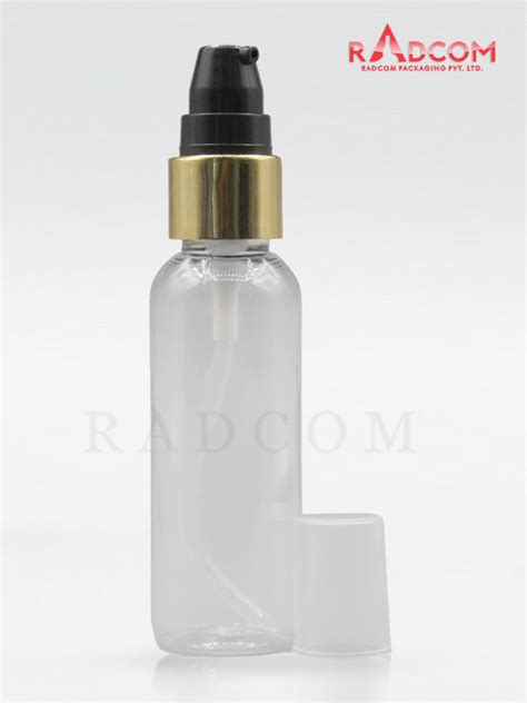 Ml Boston Clear Pet Bottle With Black Nozzle Pump With Golden