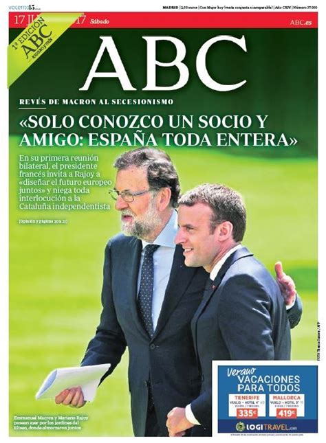 La Portada De Abc Del S Bado De Junio